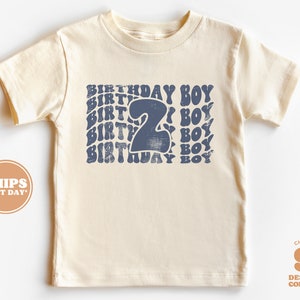 2nd Birthday Shirt Boy -Two Birthday Boy Toddler Shirt - Second Birthday Natural Toddler & Youth Tee  #5454-C