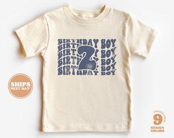 2nd Birthday Shirt Boy -Two Birthday Boy Toddler Shirt - Second Birthday Natural Toddler & Youth Tee  #5454-C
