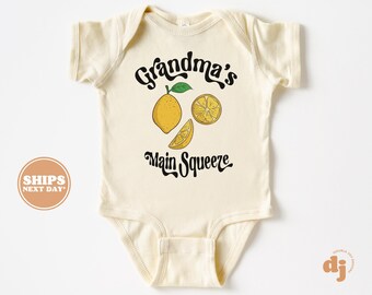 Grandma's Main Squeeze Baby Bodysuit - Gift from New Grandma - Retro Natural Bodysuit  #5697