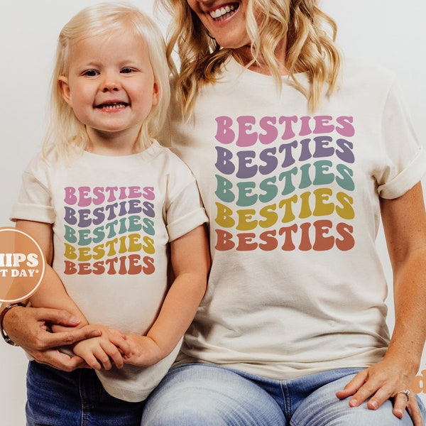 Besties Toddler Shirt - BFF Retro Kids Shirt - Sibling Mommy and Me Natural Infant, Toddler & Youth Tee #5694