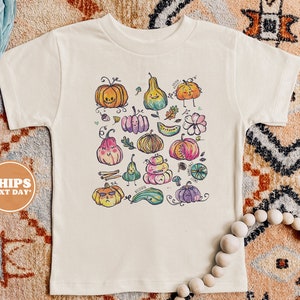 Toddler Thanksgiving Shirt - Pumpkins Kids Thanksgiving Shirt - Fall Natural Infant, Toddler & Youth Tee #5254