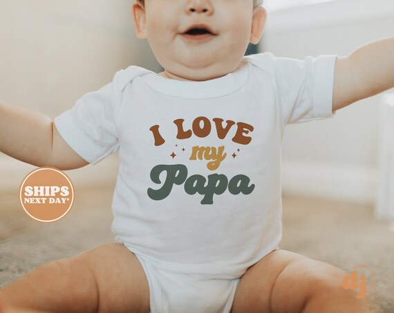 Body de bebe Body de bebe I Love My Papa Body de bebe retro natural del abuelo 5785 Etsy Mexico