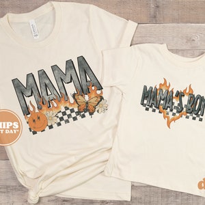 Mommy and Me for Boys Shirts - Mama and Mama's Boy Checkered Print Retro Shirts - Mother's Day Shirts #5636