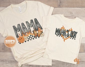 Mommy and Me for Boys Shirts - Mama and Mama's Boy Checkered Print Retro Shirts - Mother's Day Shirts #5636