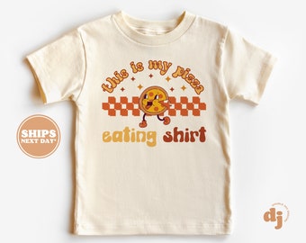 Toddler T-shirt - This is my Pizza eating shirt checkered Kids Retro TShirt - Retro Natural Infant, Toddler & Youth Tee #6339