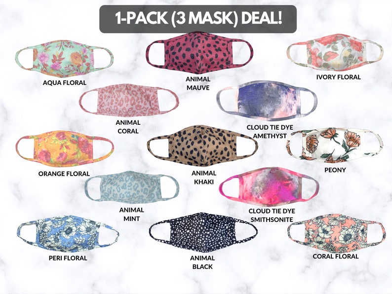 Package 3 Masks Washable Adults/kids Face Mask Made in USA Etsy