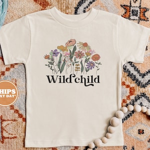 Toddler T-shirt - Wild Child  Kids Retro TShirt - Retro Natural Infant, Toddler & Youth Tee #5111