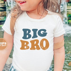 Big Bro Toddler Shirt Pregnancy Announcement Retro Kids Shirt Sibling Natural Infant, Toddler & Youth Tee 5812 image 2