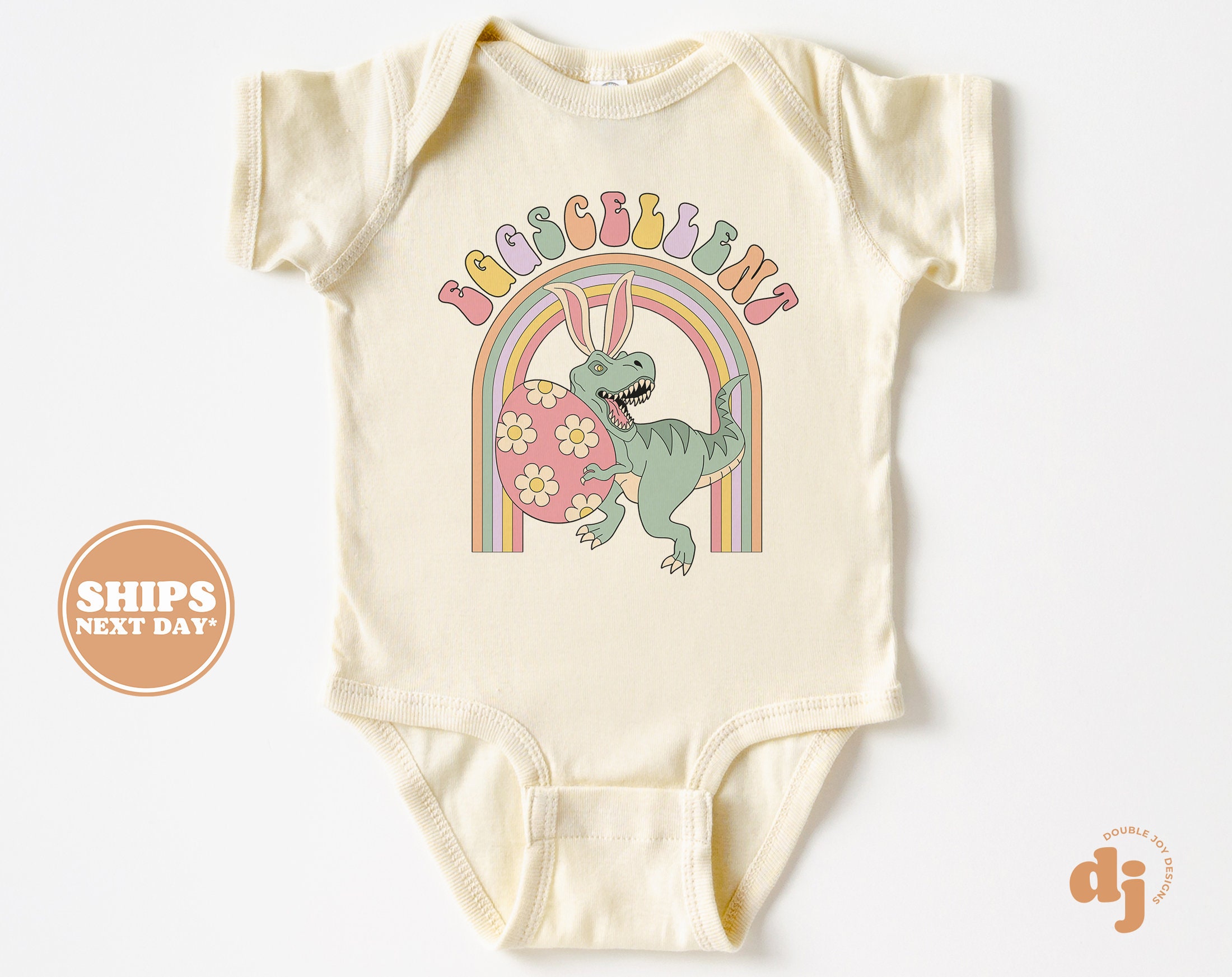 Kids Easter Shirt - Eggscellent Kids Retro TShirt - Easter Retro Natural Infant, Toddler & Youth Tee #5524