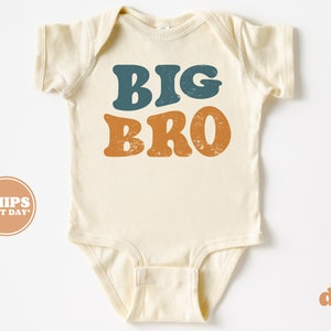 Big Bro Toddler Shirt Pregnancy Announcement Retro Kids Shirt Sibling Natural Infant, Toddler & Youth Tee 5812 image 4