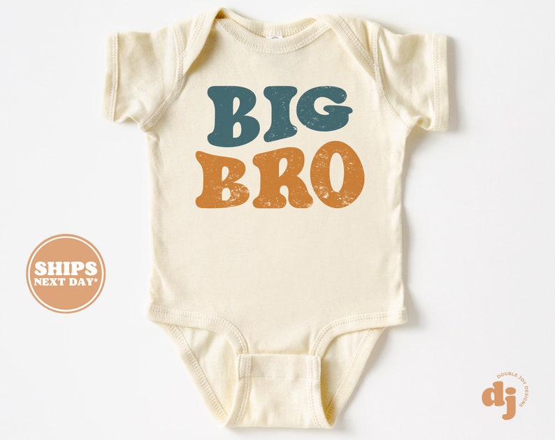 Big Bro Toddler Shirt Pregnancy Announcement Retro Kids Shirt Sibling Natural Infant, Toddler & Youth Tee 5812 image 4