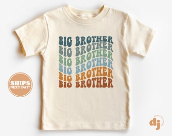 Big Brother Toddler Shirt - Retro Kids Pregnancy Announcement Shirt - Sibling Natural Infant, Toddler & Youth Tee #5362