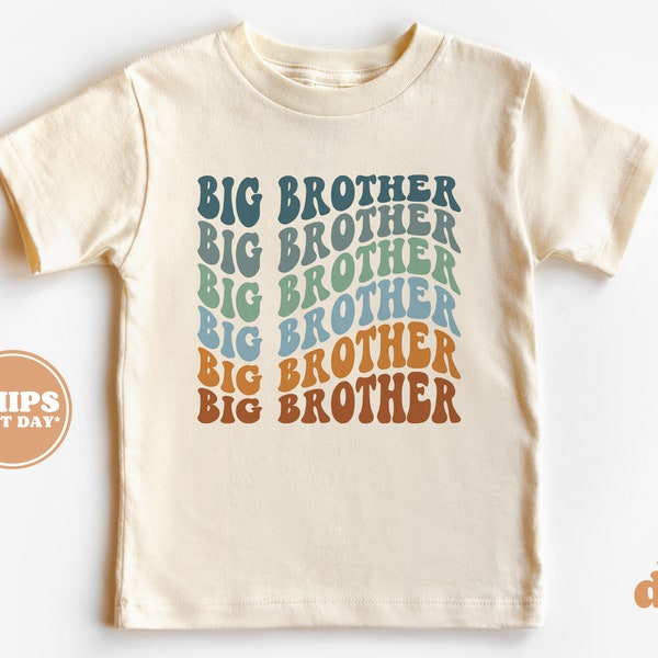 Big Brother Toddler Shirt - Retro Kids Pregnancy Announcement Shirt - Sibling Natural Infant, Toddler & Youth Tee #5362