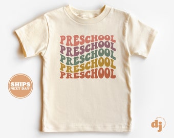 Back to School Shirt, First day of Preschool Shirt for Girls, Boys, Groovy, Retro, Toddler Shirt #5800