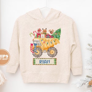 Toddler Christmas Shirt - Christmas Tractor Kids Christmas Sweatshirt - Holiday Natural Infant, Toddler & Youth Tee #5475