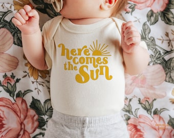 Here Comes the Sun, Summer Tee, Cute Vintage Baby Bodysuit, Toddler Shirt, Youth Shirt, Here Comes the Sun #5013