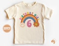 6th Birthday Toddler Shirt - Rainbow Girls 6th Birthday Shirt - Sixth Birthday Natural Toddler & Youth Tee #5156