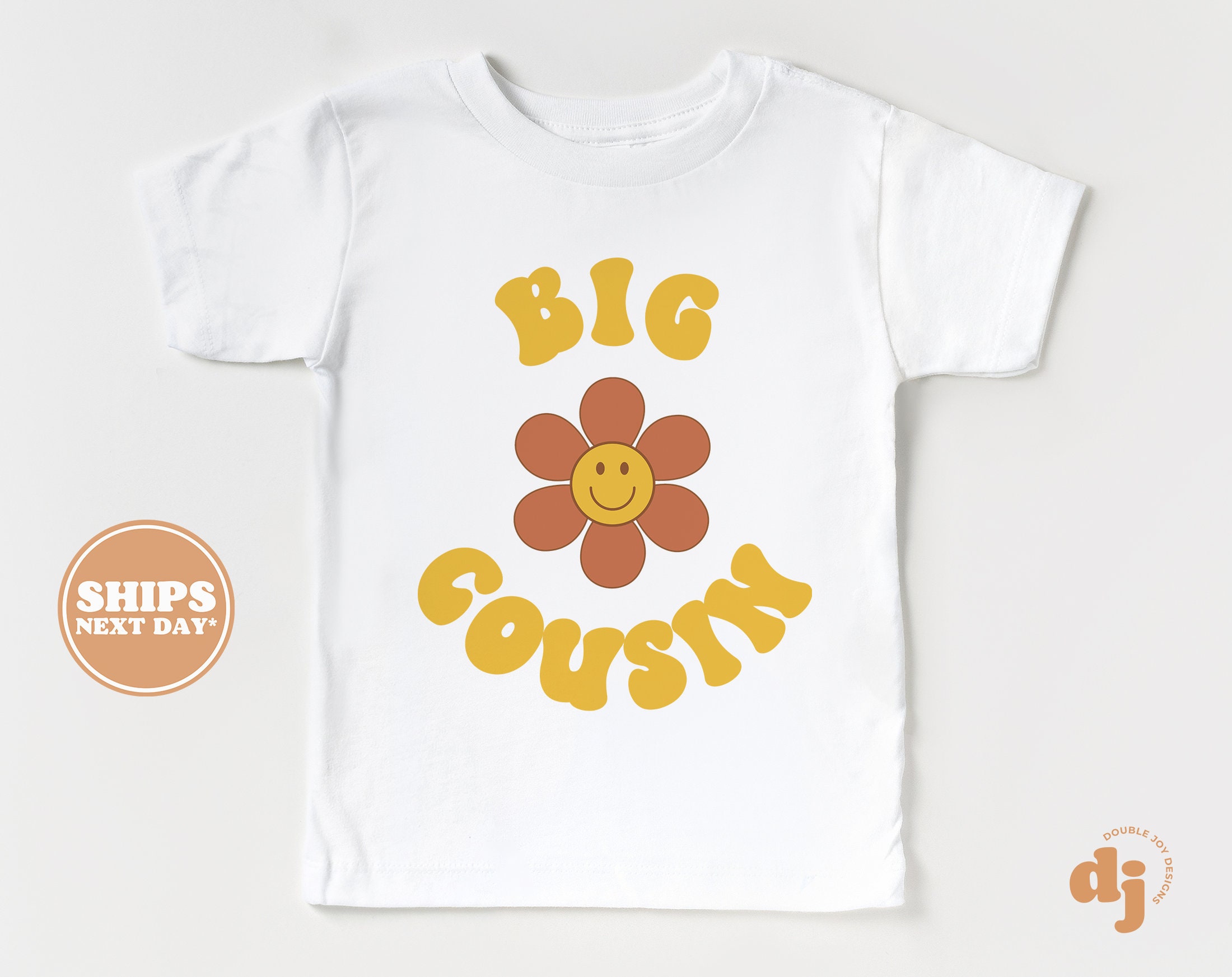 Big Cousin Toddler Shirt - Boho Retro Kids Shirt - Cute Cousin Natural Infant, Toddler & Youth Tee #5276