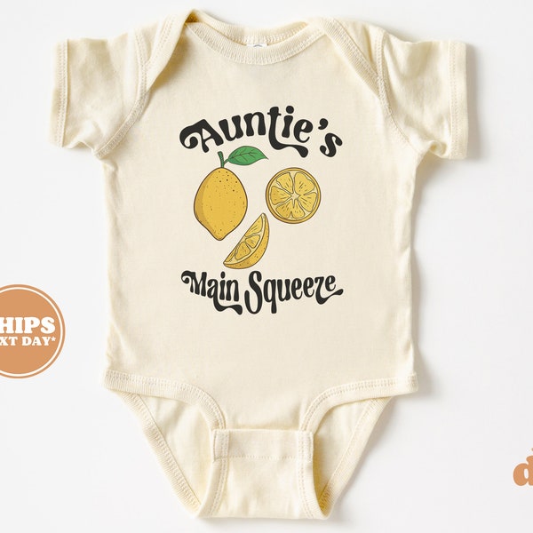 Auntie's Main Squeeze Baby Bodysuit - Gift from New Aunt - Retro Natural Bodysuit   #5119