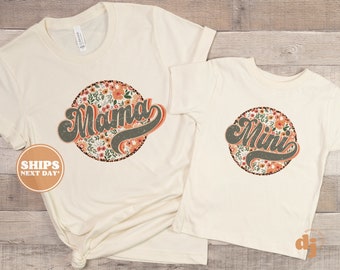 Mommy and Me Shirts - Mama and Mini Floral Retro Shirts - Mother's Day Shirts #5633