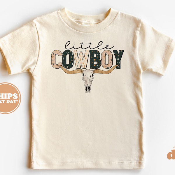 Toddler T-shirt - Little Cowboy Kids Retro TShirt - Retro Natural Infant, Toddler & Youth Tee #6218