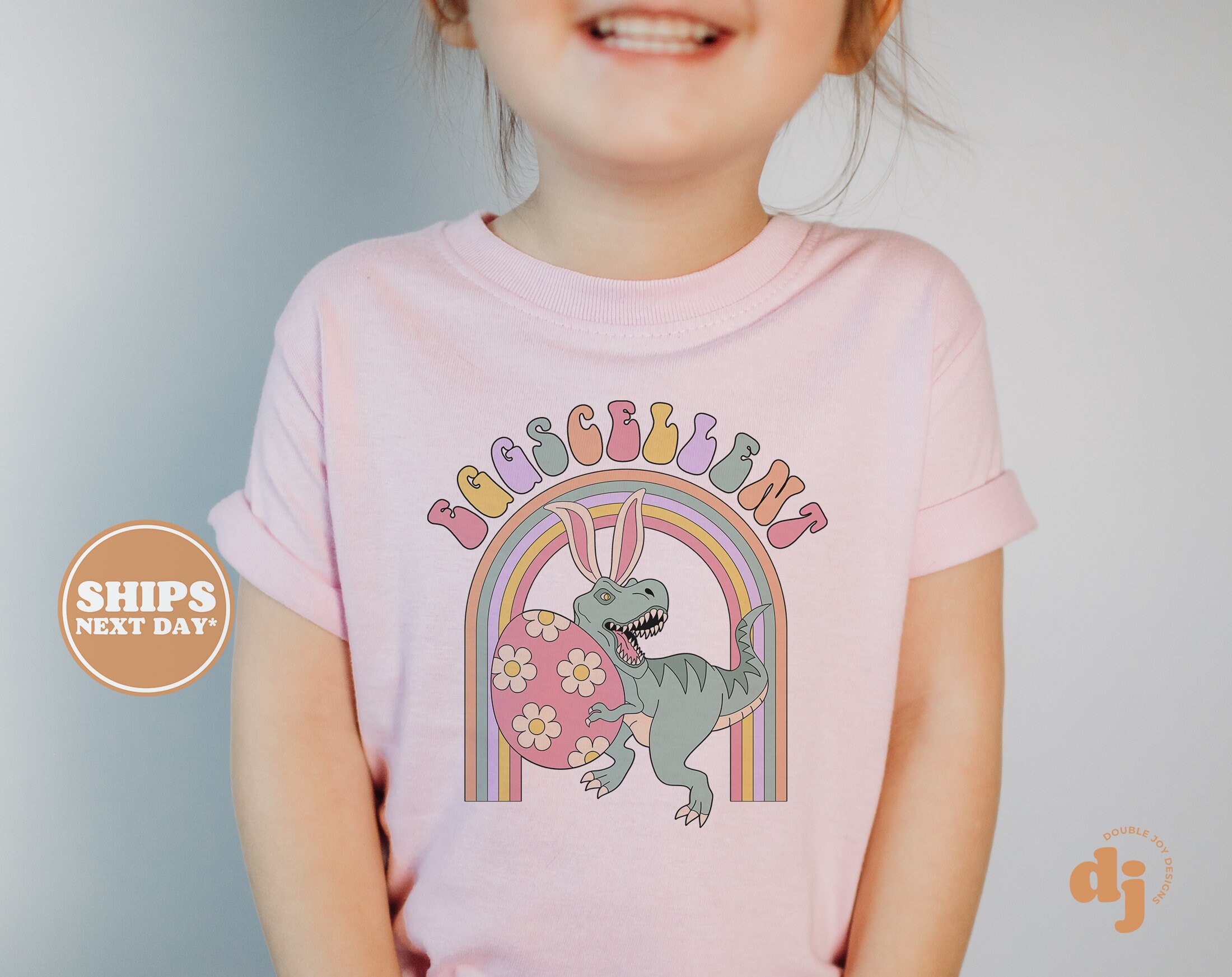 Kids Easter Shirt - Eggscellent Kids Retro TShirt - Easter Retro Natural Infant, Toddler & Youth Tee #5524