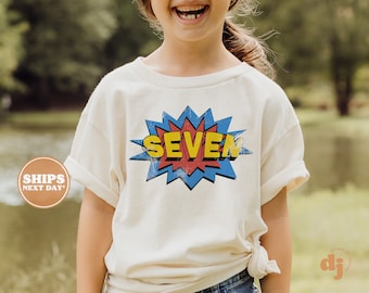 7th Birthday Toddler Shirt - Seven Kids Birthday Shirt - Seventh Birthday Natural Toddler Tee #5748