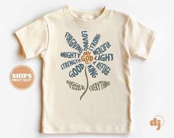 Christian Shirts for Kids - My God Is... shirt - Jesus Pink Natural Infant, Toddler & Youth Tee #6126