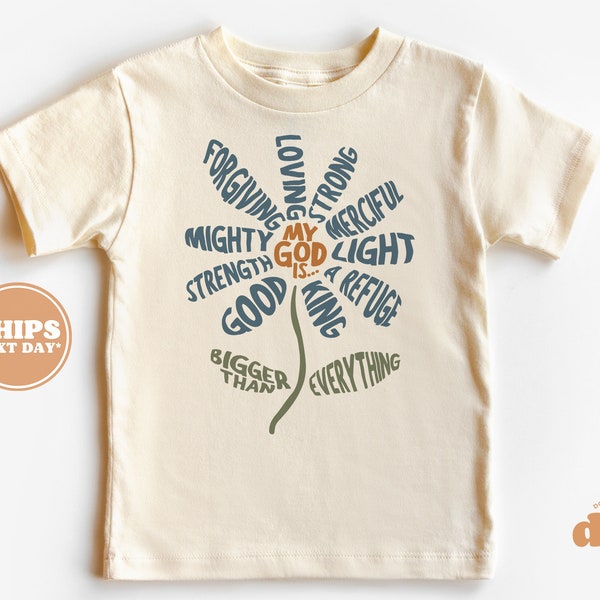 Christian Shirts for Kids - My God Is... shirt - Jesus Pink Natural Infant, Toddler & Youth Tee #6126