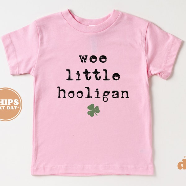 Kids St. Patrick's Day Shirt - Wee Little Hooligan Kids Retro T-Shirt - Retro Natural Infant, Toddler & Youth Tee #6058