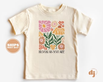 Toddler T-shirt - Bloom As You Are Kids Retro TShirt - Retro Natural Infant, Toddler & Youth Tee #6378