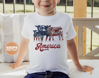 Toddler T-shirt - America 4th of July Memorial Day Kids TShirt - Retro Natural Infant, Toddler, Youth & Adult Tee #5684