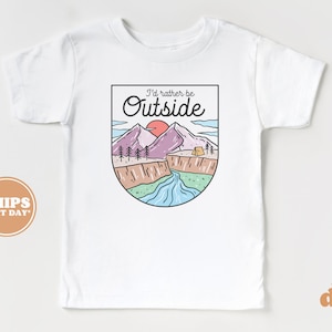 Kids Summer Shirt - I'd Rather be Outside Kids Retro TShirt - Summer Retro Natural Infant, Toddler, Youth & Adult Tee #5606