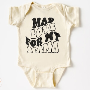 Mother's Day Gift Baby Bodysuit, Rainbow, Boy, Girl, Groovy, Gender Neutral Outfits, Mad Love For My Mama #5144-C