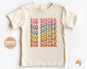 Big Sister Toddler Shirt - Retro Kids Shirt - Sibling Natural Infant, Toddler & Youth Tee #5360