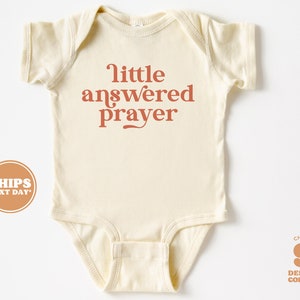 IVF Baby, Rainbow Baby, Cute Vintage Baby Bodysuit, Newborn, Little Answered Prayer #5044-C