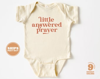 IVF Baby, Rainbow Baby, Cute Vintage Baby Bodysuit, Newborn, Little Answered Prayer #5044-C
