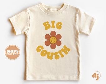 Big Cousin Toddler Shirt - Boho Retro Kids Shirt - Cute Cousin Natural Infant, Toddler & Youth Tee #5276