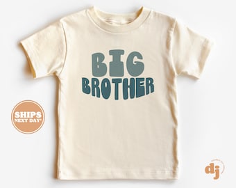 Big Brother Toddler Shirt -Pregnancy Announcement Retro Kids Shirt - Sibling Natural Infant, Toddler & Youth Tee #5409