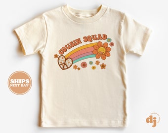 Cousin Squad Toddler Shirt - Boho Retro Kids Shirt - Cute Cousin Crew Natural Infant, Toddler & Youth Tee #5408