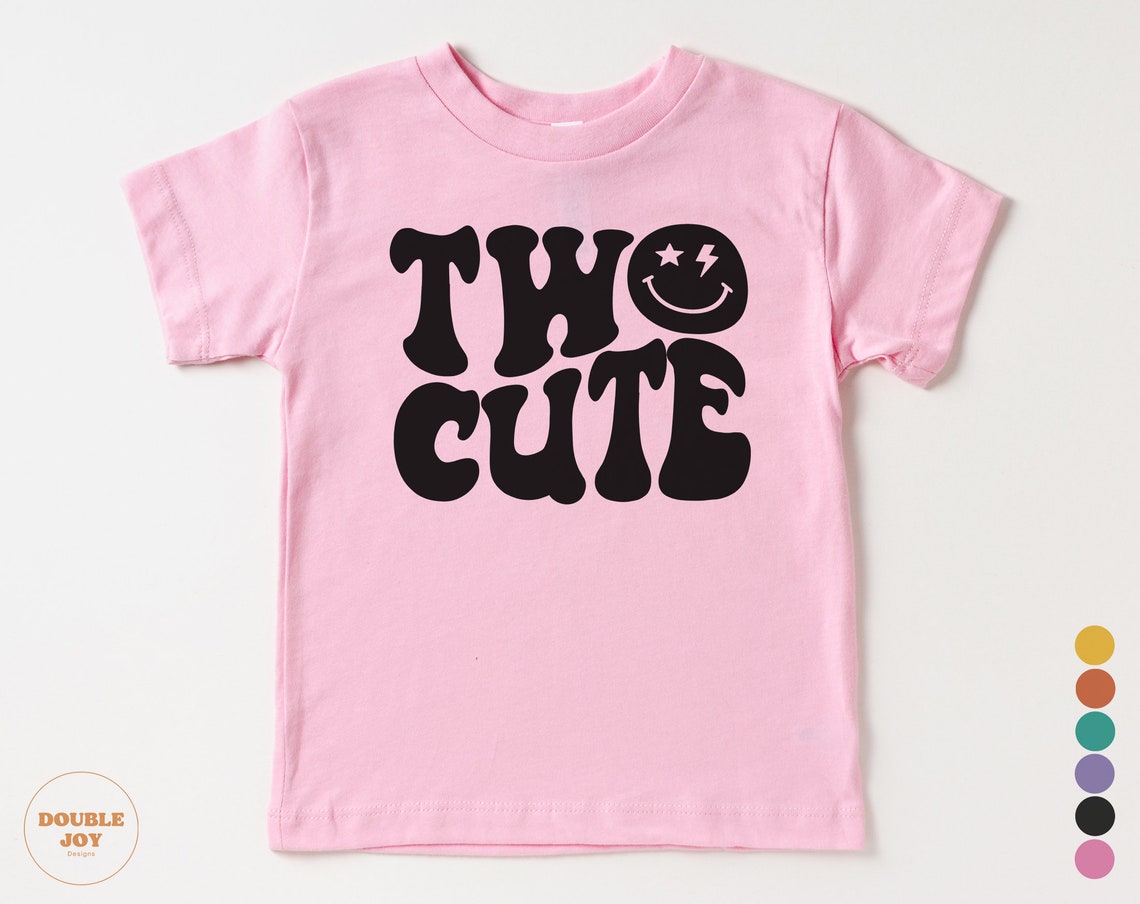 2nd Birthday Toddler Shirt Two Cute Smile Face Kids Birthday Etsy