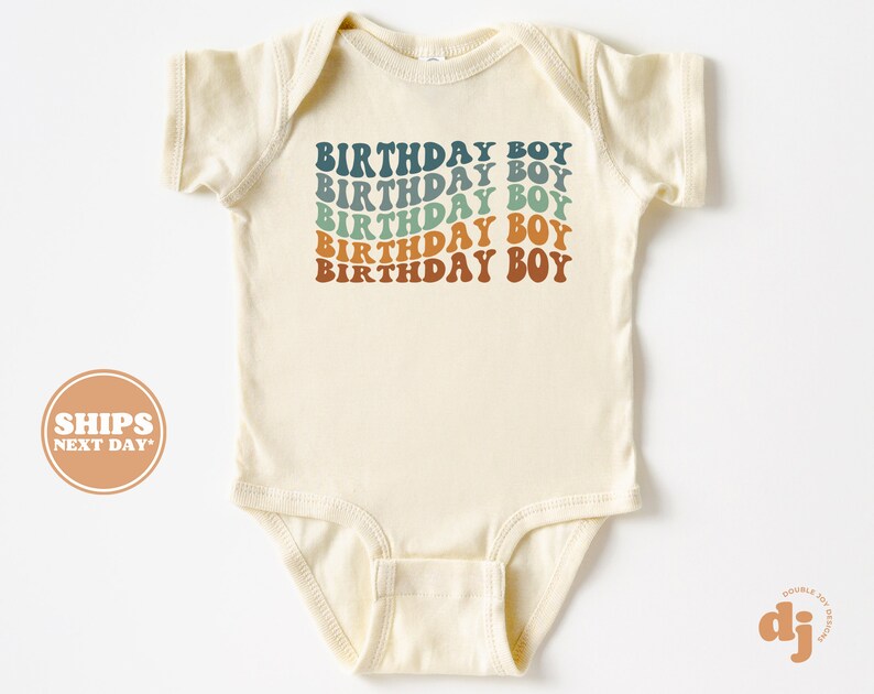 Birthday Boy Toddler Shirt Wavy Letters Boys Birthday Shirt Etsy