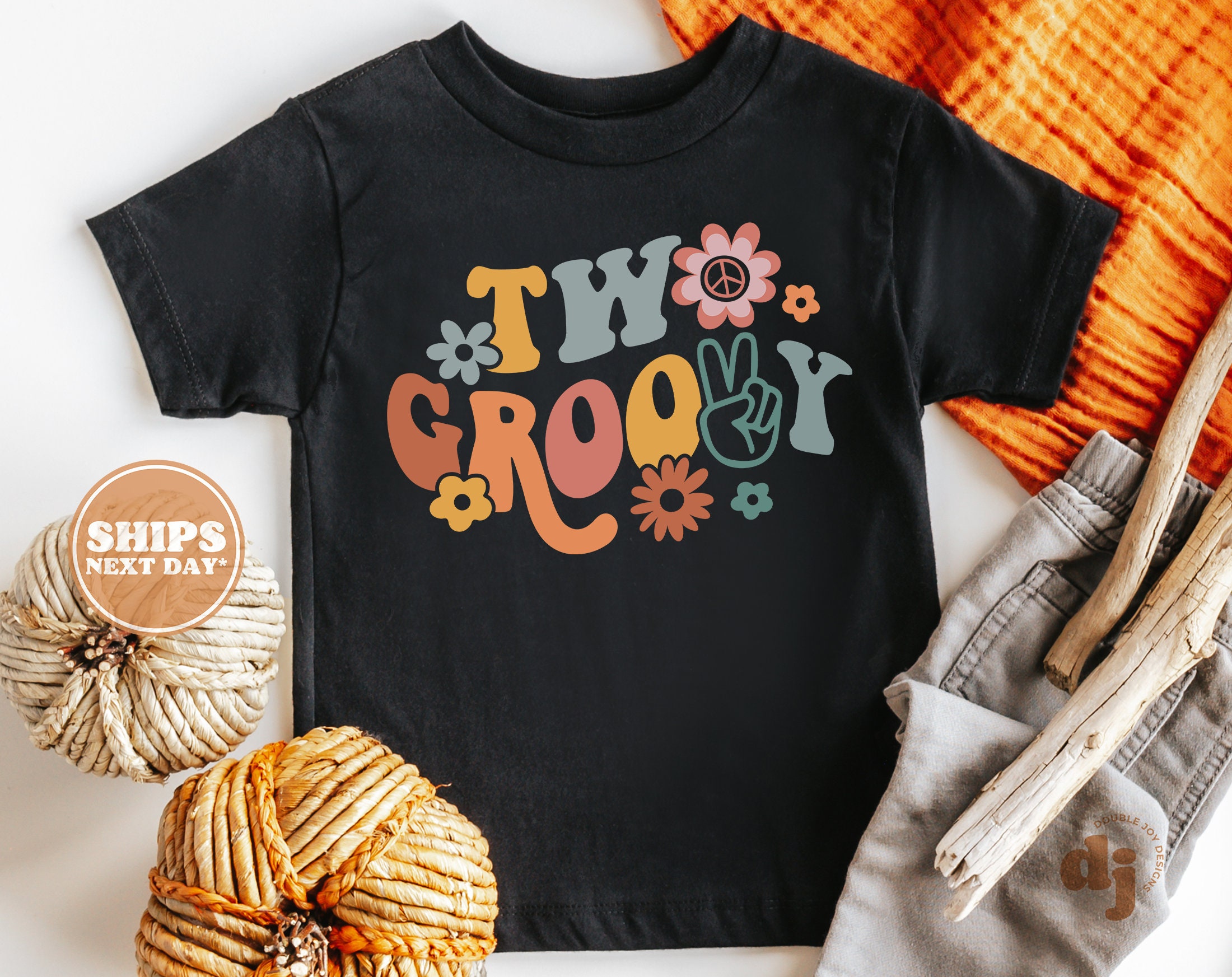 Matching Family Sibling Birthday Shirts - Two Groovy Birthday Shirts - 2nd Birthday Family Shirts #6412-C