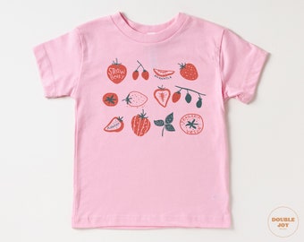 Toddler T-shirt - Strawberry Kids Retro TShirt - Retro Natural Infant, Toddler & Youth Tee #5253