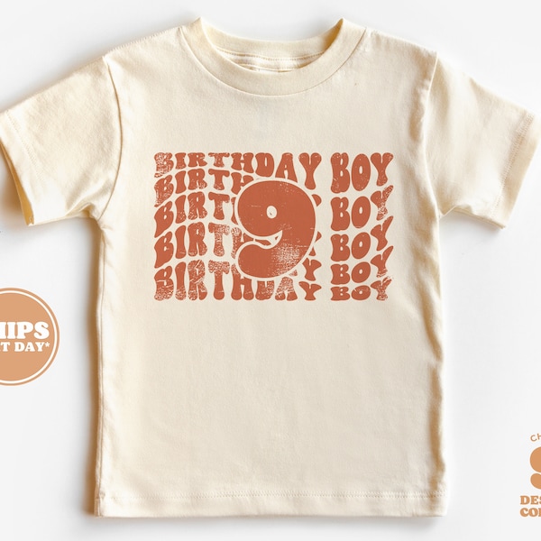 9th Birthday Shirt Boy - 9 Birthday Boy Toddler Shirt - Ninth Natural Toddler & Youth Tee #5461-C