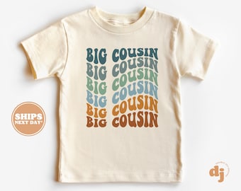 Big Cousin Toddler Shirt - Boho Retro Kids Shirt - Cute Big Cousin Natural Infant, Toddler & Youth Tee #5642