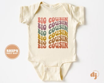 Big Cousin Baby Bodysuit - Boho Retro Kids Bodysuit - Cute Big Cousin Natural Baby Bodysuit #5366