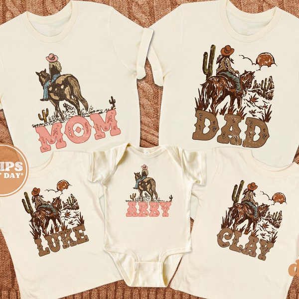Matching Family Sibling Shirts - Cowboy Cowgirl Western Shirts - Family Shirts #6202-C