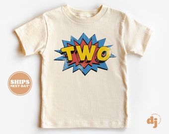 2nd Birthday Toddler Shirt - Two Kids Birthday Shirt - Second Birthday Natural Toddler Tee #5743