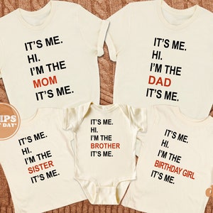 Matching Family Sibling Shirts It's Me, Hi, I'm the Brother, It's Me Retro Shirts Family Shirts 6108-C image 1